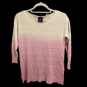 Collection by Bobeau sweater elbow length sleeves 2 tone color ombré size small